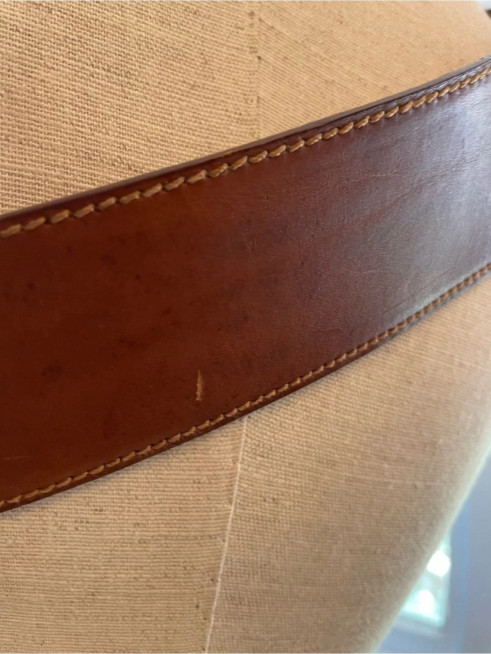 United Colors Of Benetton Wide Brown Leather Waist Belt with Rectangular Buckle
